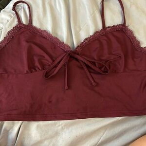 maroon shein tank top - L